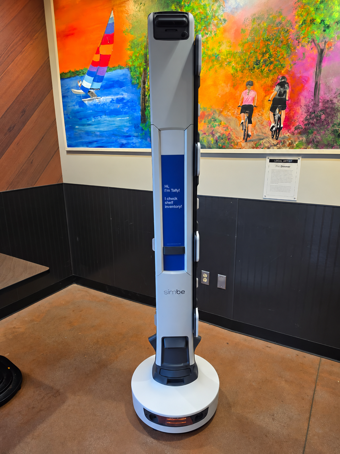 Tally robot installed at a business site following deployment and network configuration.